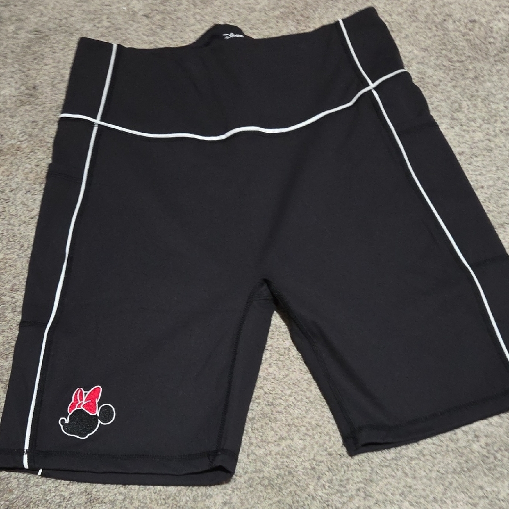 Disney Black Shorts with Minnie Mouse and Red Bow